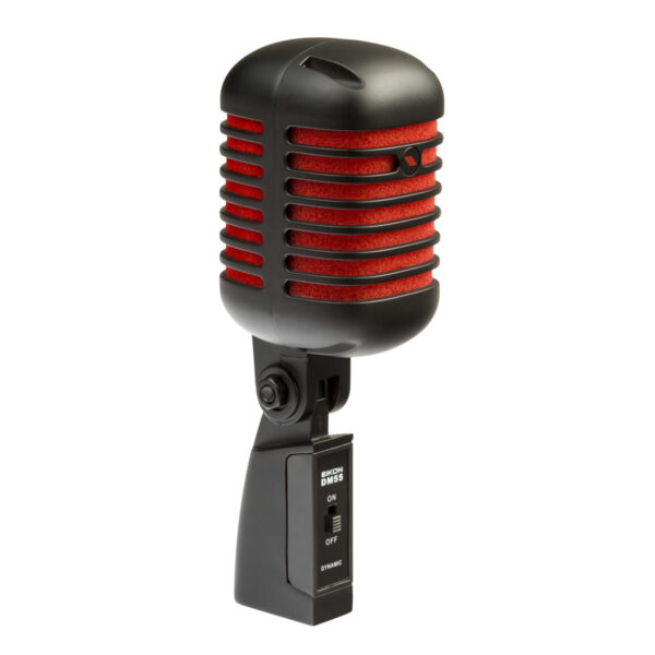 MICROFONO DINAMICO PROFESSIONALE PER VOCE “VINTAGE” - NERO SATINATO E ROSSO