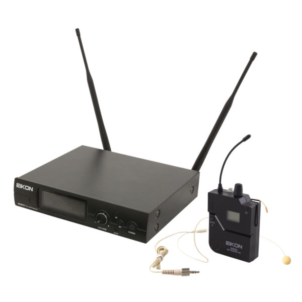 RADIOMICROFONO PROFESSIONALE UHF PLL – TRASMETTITORE BELT-PACK – HEADSET