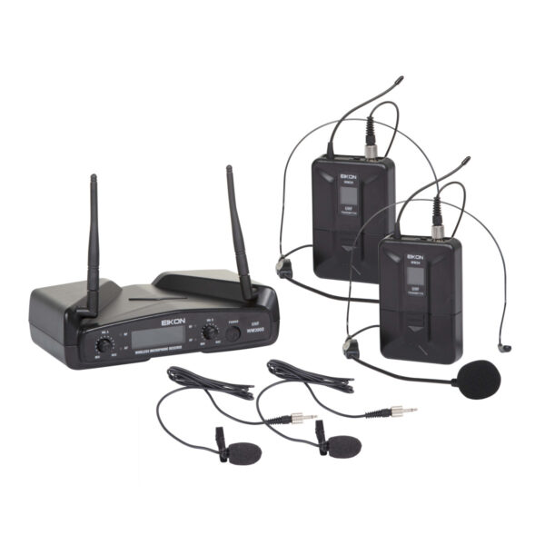 RADIOMICROFONO UHF DOPPIO CANALE– TRASMETTITORE BELT-PACK