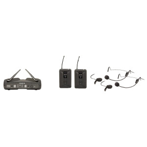 PLL UHF Dual Channel Wireless Microphone System