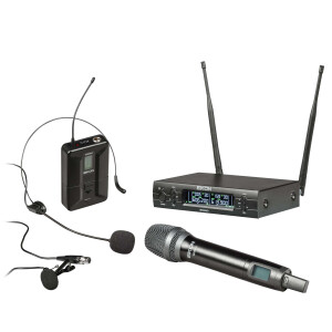 PROFESSIONAL UHF DIVERSITY WIRELESS MICROPHONE WITH DUAL TRANSMITTER (BODYPACK + HANDHELD)