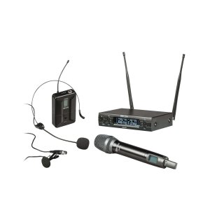 RADIOMICROFONO PROFESSIONALE UHF DIVERSITY CON DOPPIO TRASMETTITORE PALMARE + BODYPACK